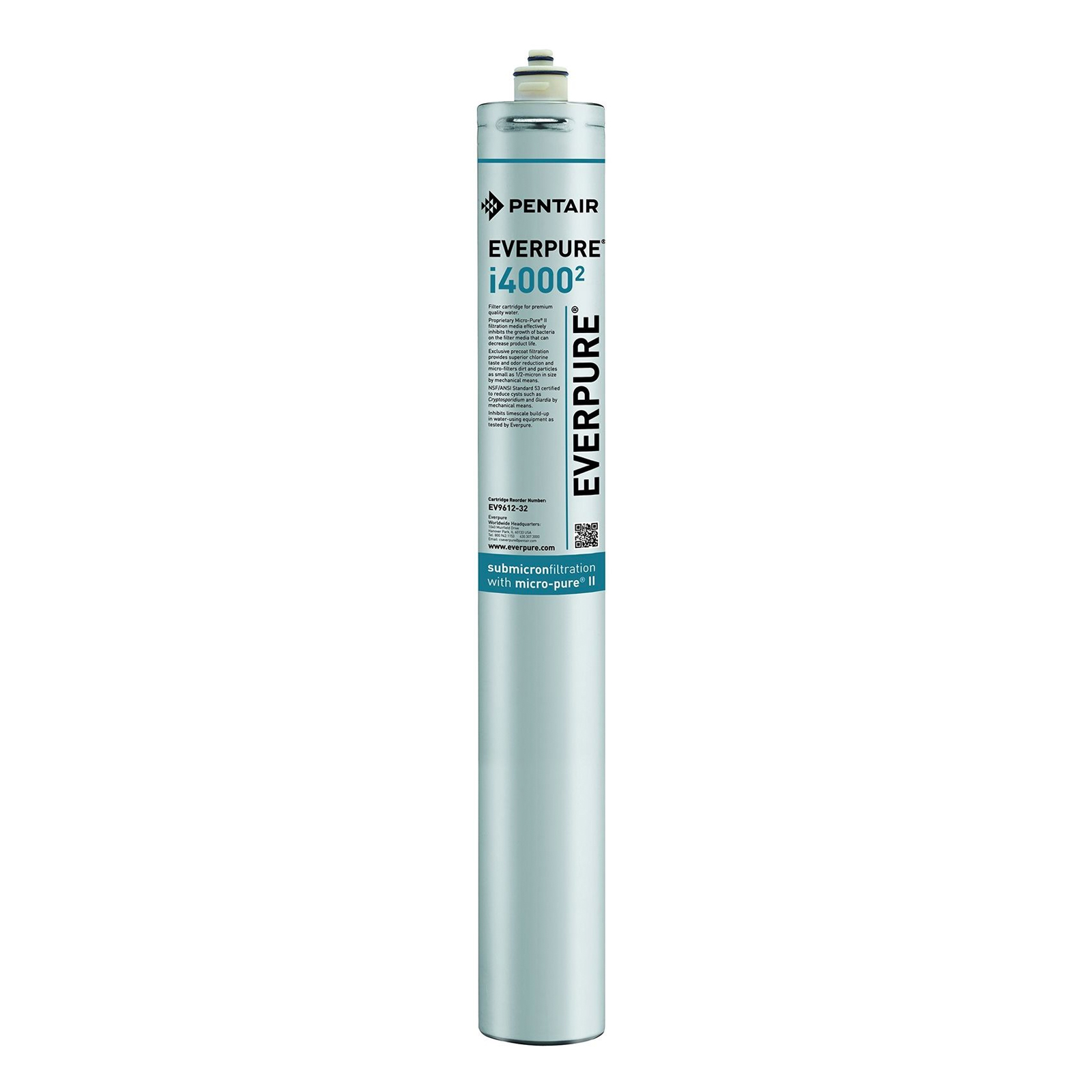 Everpure EV9612-32  i4000 2 Replacement Water Filter Cartridge with Scale Inhibitor Feed