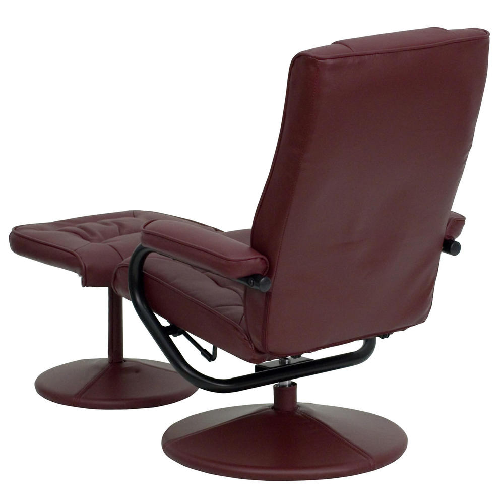 Flash Furniture Contemporary LeatherSoft Recliner and Ottoman Set - Burgundy