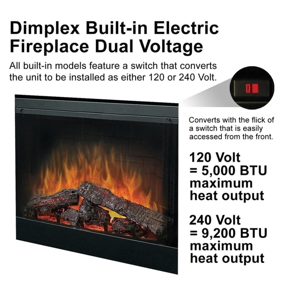 Dimplex 33" Deluxe Built-in Electric Fireplace Insert