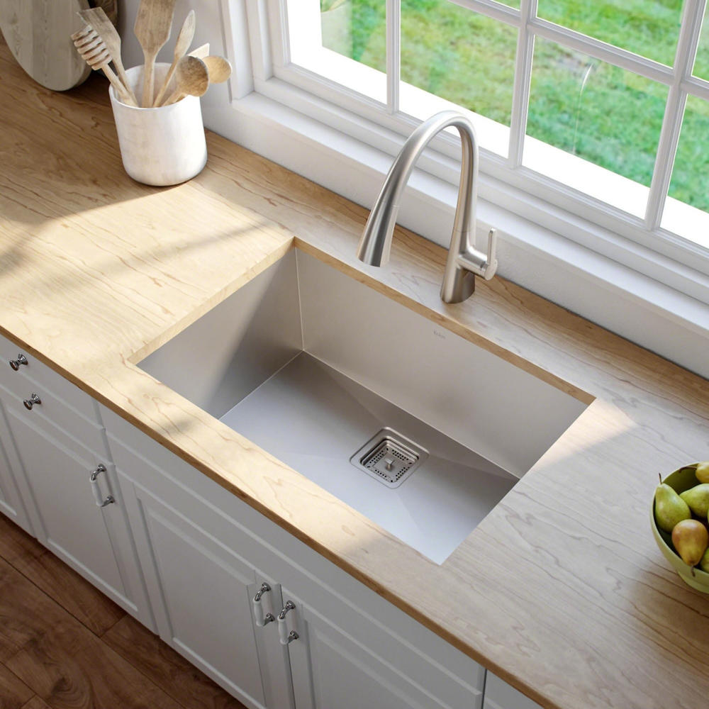 Kraus Premier 31" 50/50 Double Bowl Stainless Steel Undermount Kitchen Sink - Satin