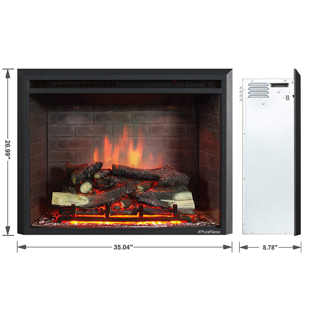 PuraFlame 33 Western Electric Fireplace Insert with Remote Control