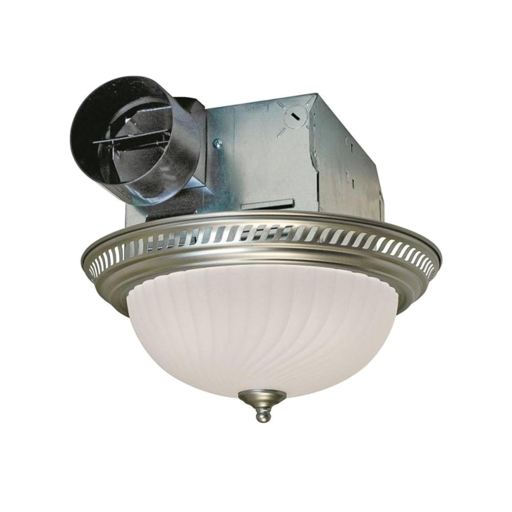 Air King DRLC702 70CFM Decorative Nickel Exhaust Fan with Light