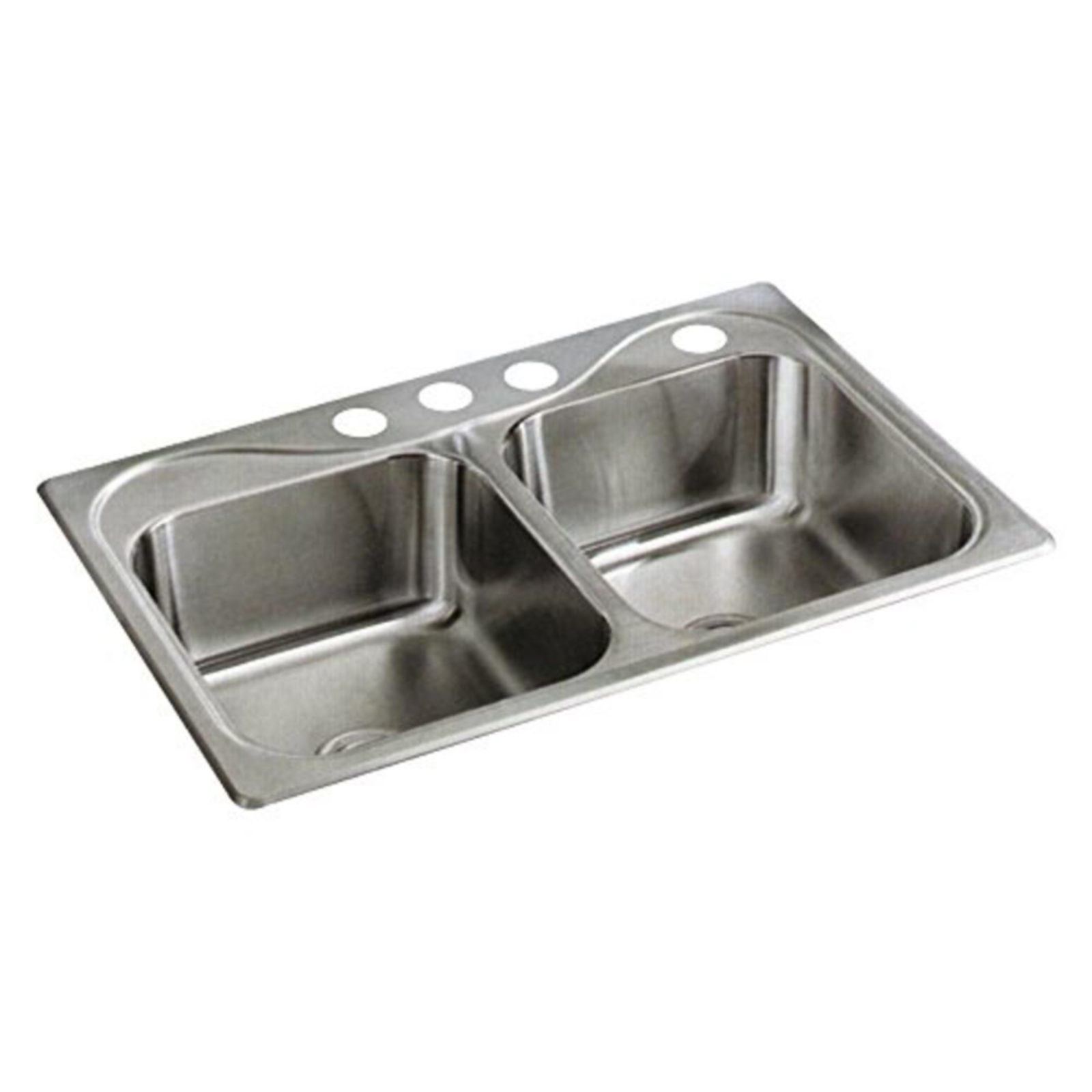 Sterling Southhaven 33" 50/50 Double Bowl Stainless Steel Topmount Kitchen Sink - Satin