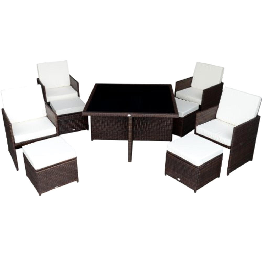 Outsunny Modern 9pc. Outdoor Patio Dining Table Set - Brown