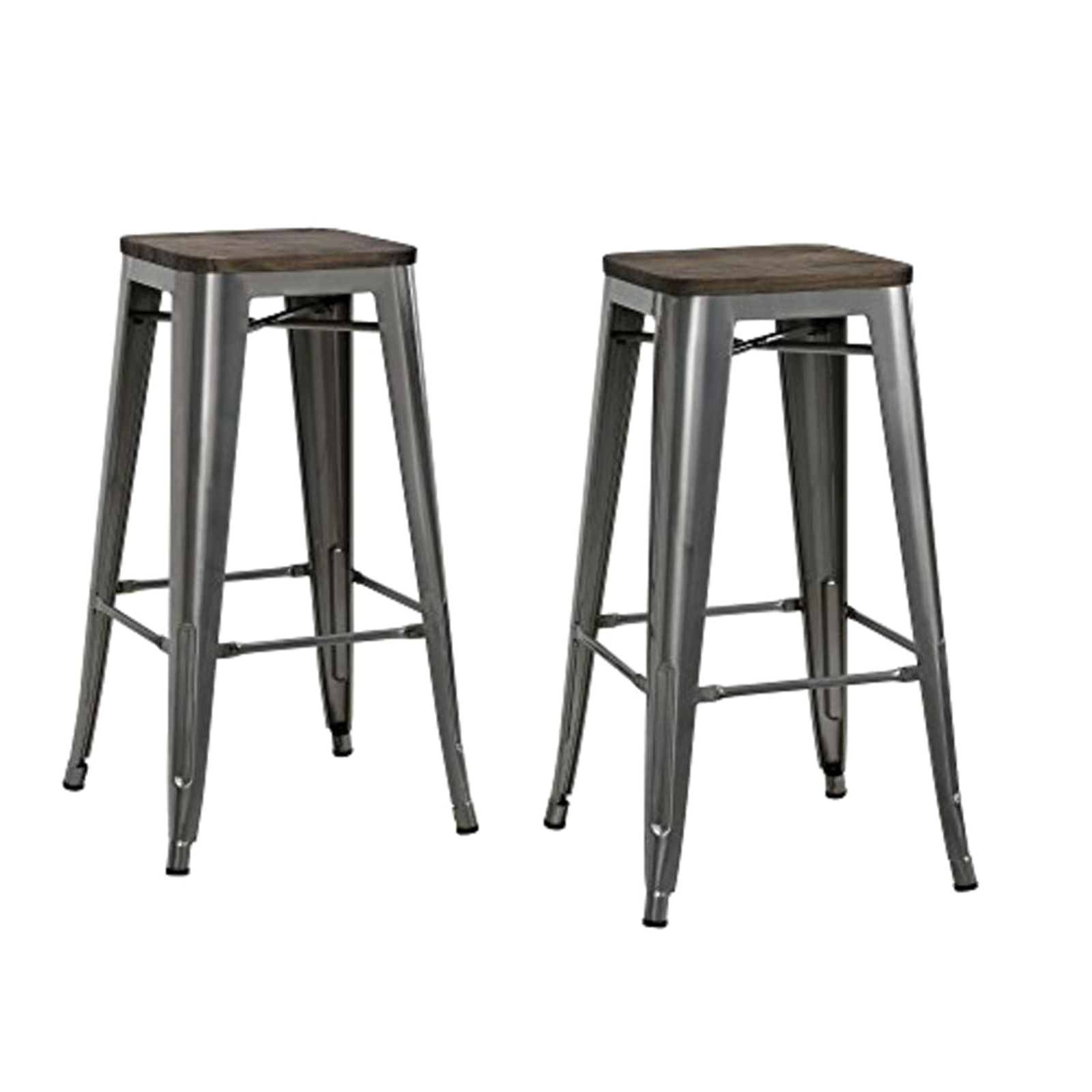 Dhp Set Of 2 Fusion 30 Metal Backless Bar Stools Sears Marketplace