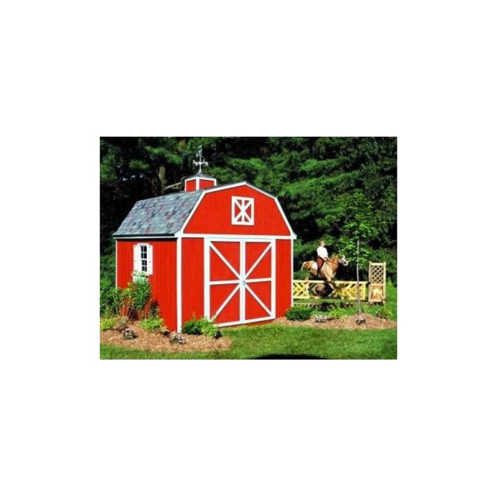 Handy Home Products 185137 Premier Berkley 10' x 12' Storage Shed with Locking Lever - Red