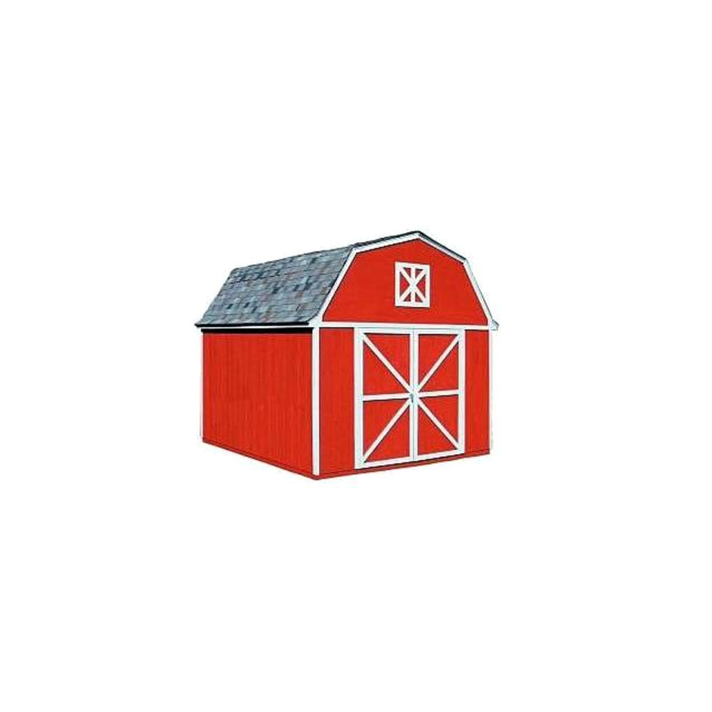 Handy Home 185120 Gambrel Berkley 10' x 12' Storage Shed with Locking Lever - Red