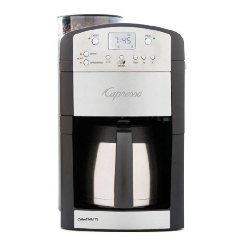 Capresso 46505 465 CoffeeTeam TS 10 Cup Digital Coffeemaker with Burr Grinder and Carafe