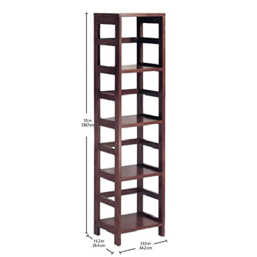Winsome Wood 4 Shelf Narrow Shelving Unit Espresso