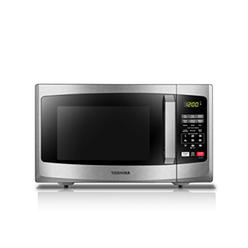 toshiba em925a5a-ss microwave oven with sound on/off eco mode and led lighting, 0.9 cu. ft, stainless steel