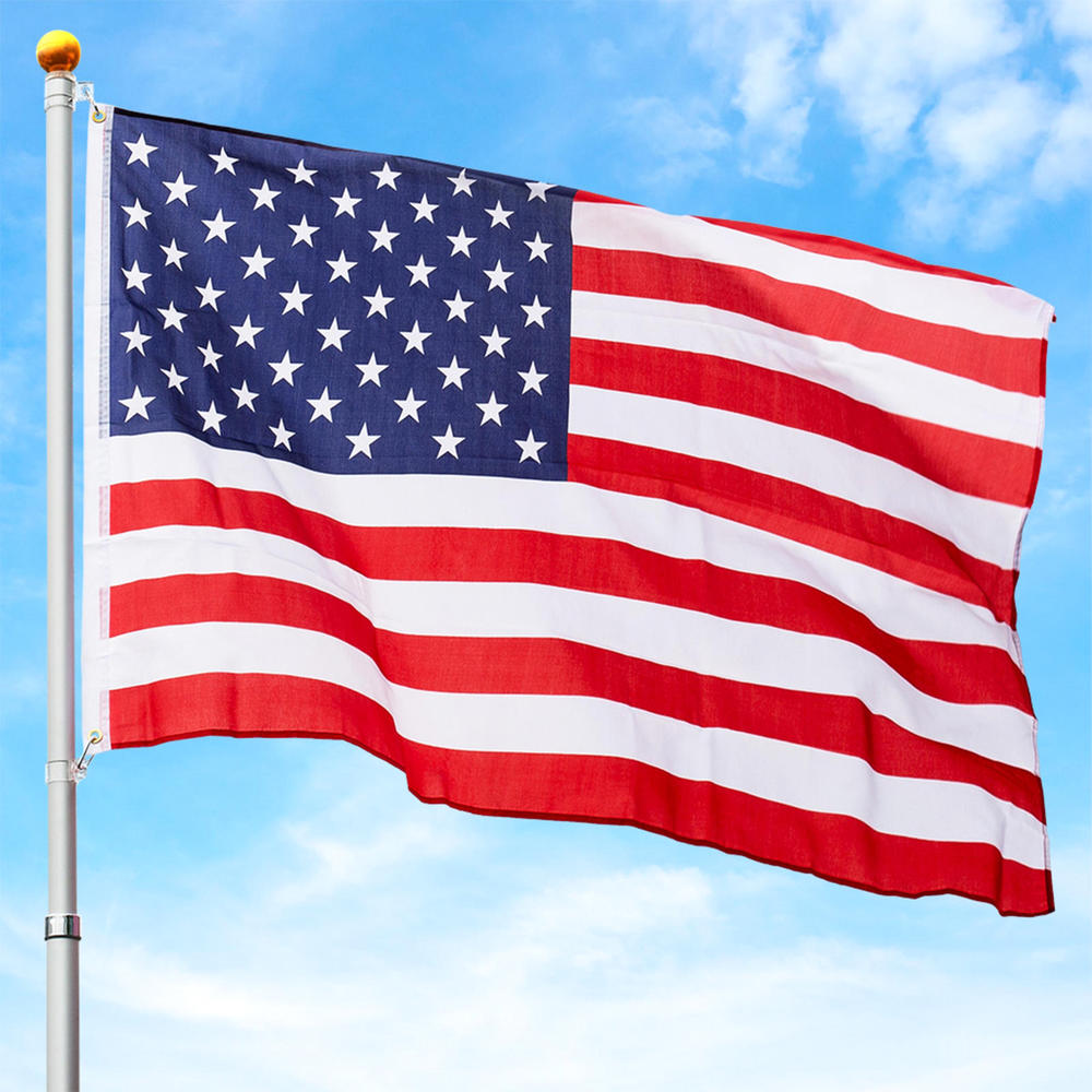 Best Choice Products 25' Telescopic Aluminum Flagpole with American Flag and Gold Ball
