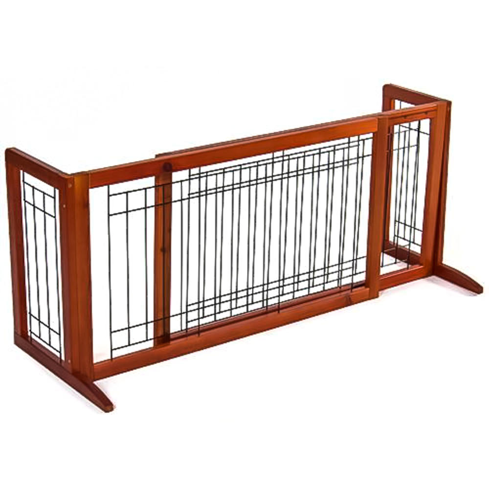 Best Choice Products Adjustable Freestanding Pet Dog Fence Gate For Small Animals -  Brown