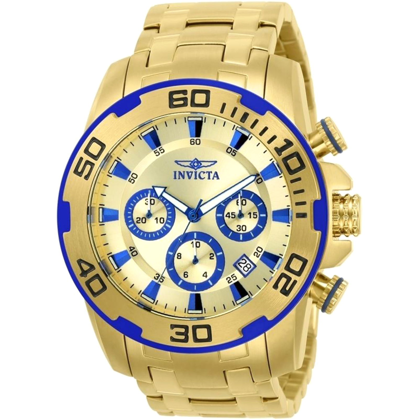 Invicta 22320 Men's Pro Diver Stainless Steel Chronograph Watch - Gold