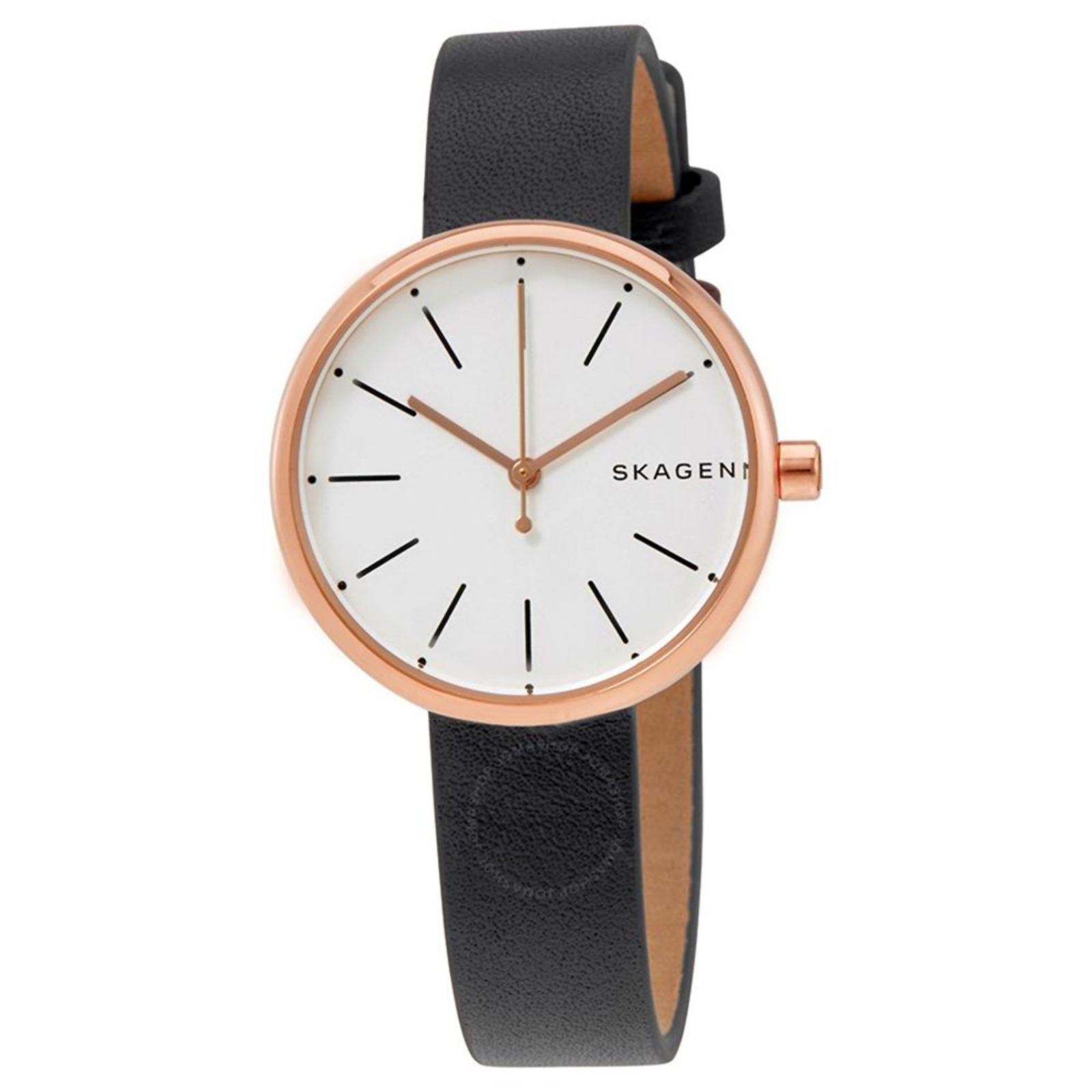 Skagen Signature Women's Leather Strap Quartz Watch Navy