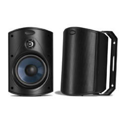 polk audio atrium 4 outdoor speakers with powerful bass (pair, black), all-weather durability, broad sound coverage, speed-lo