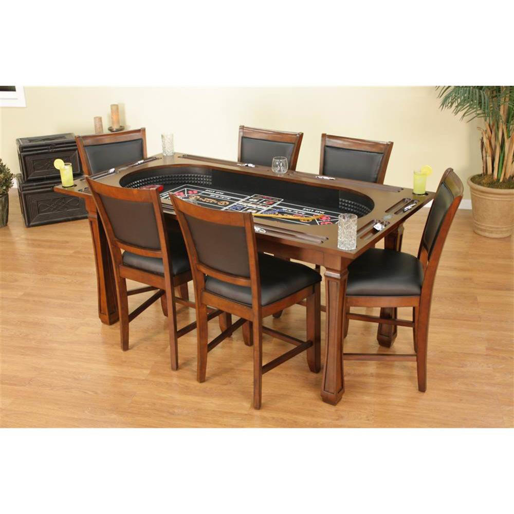 American Heritage Billiards Burlington 7pc. Convertible Game Table and Chair Set - Suede