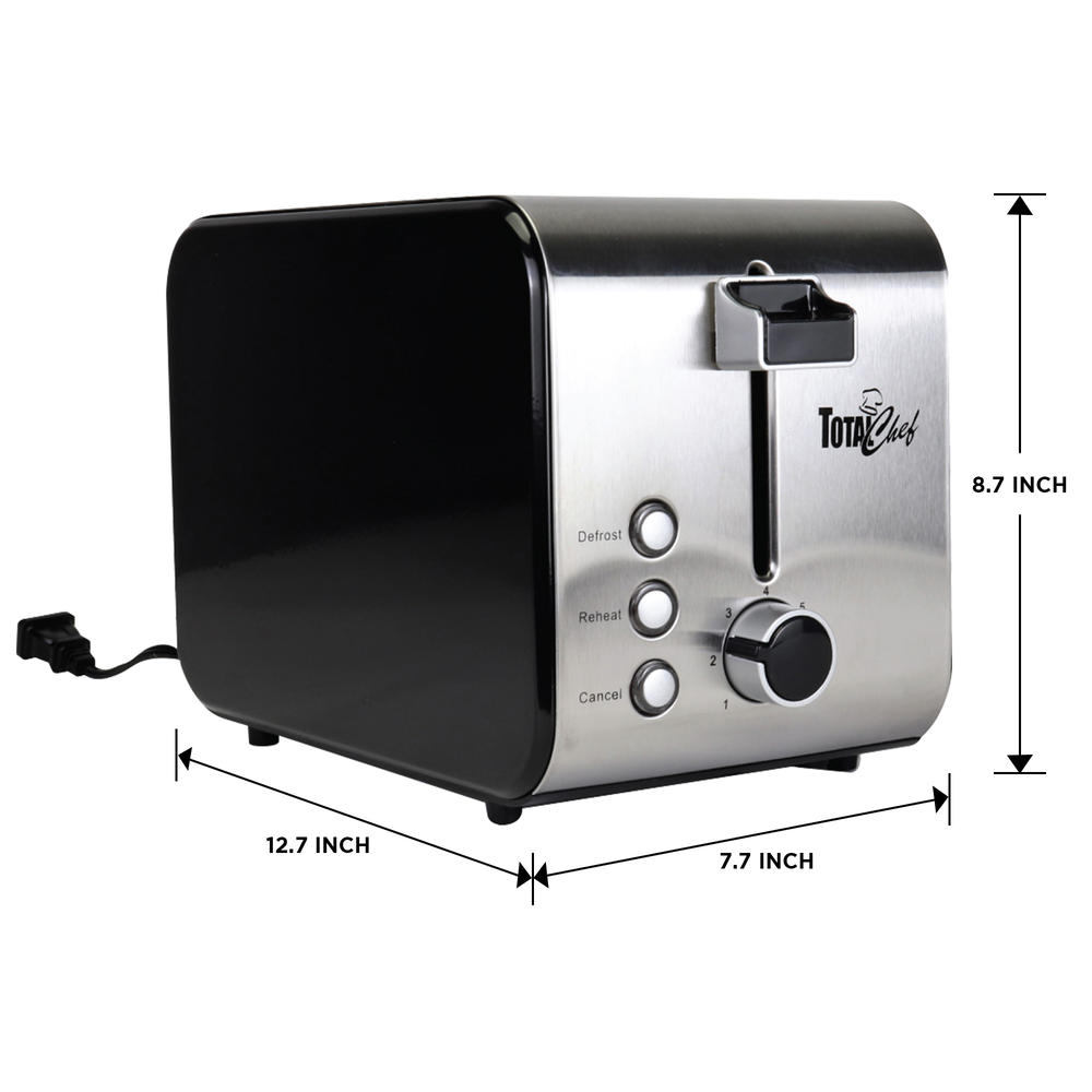 Total Chef TCT02 2-Slice Stainless Steel Toaster
