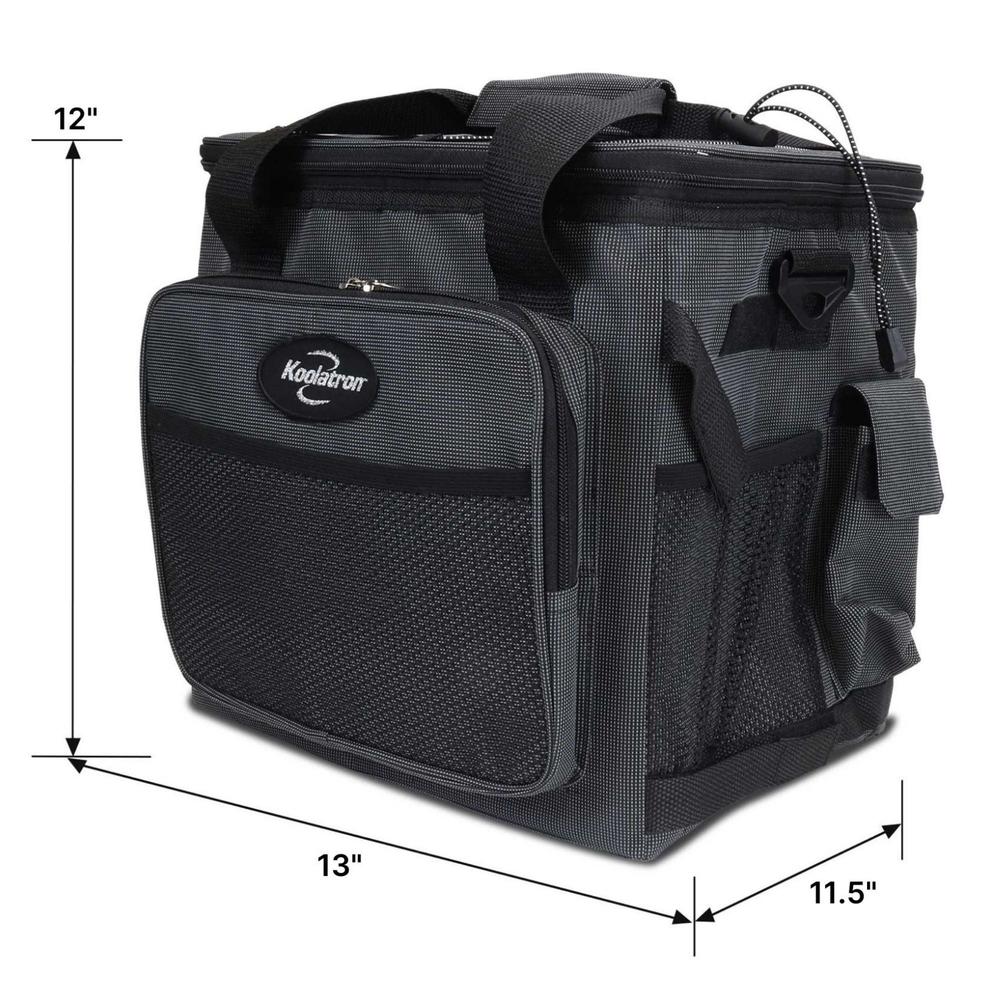 Koolatron D13 Portable Iceless 12V Cooler Bag, 13L (14 qt), Black/Gray
