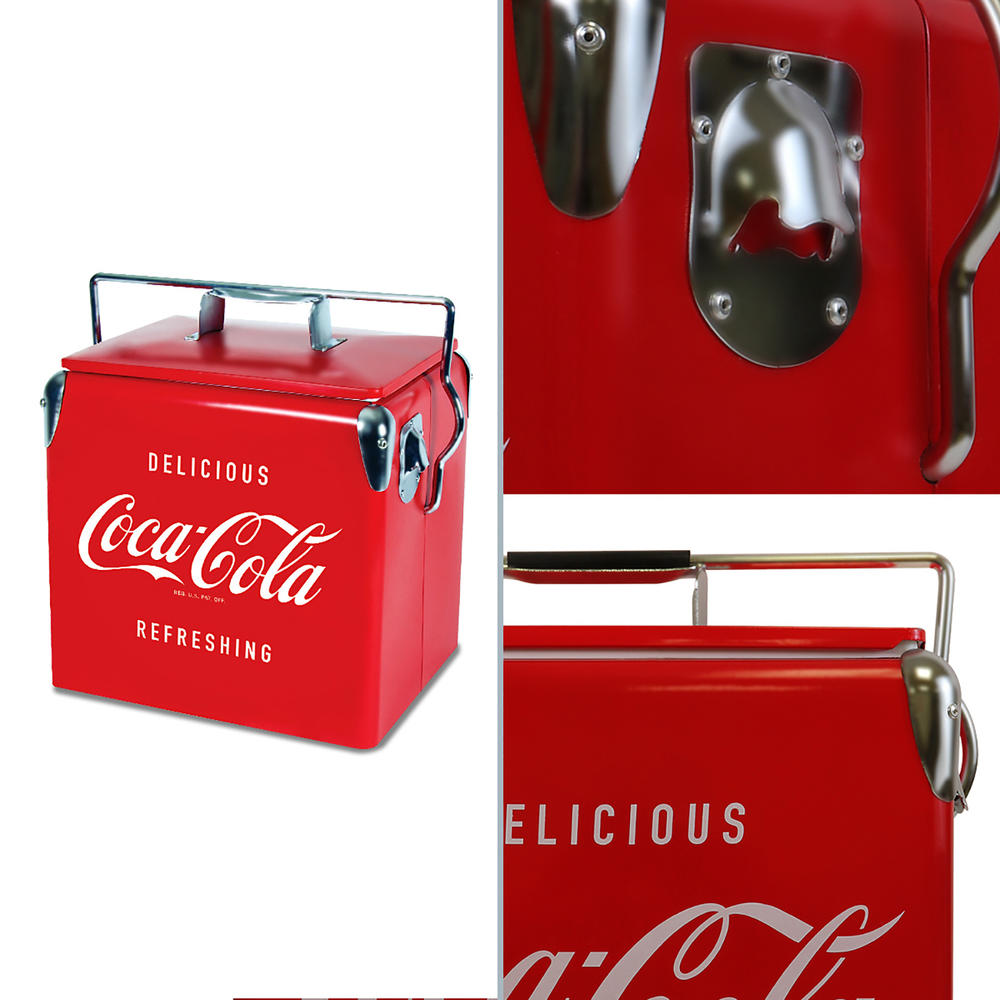 Coca-Cola CCVIC13 Retro Ice Chest Cooler with Bottle Opener 13L (14 qt)