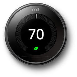 GOOGLE Nest T3018US Smart Learning Wi-Fi Programmable Thermostat, 3rd Gen, - Mirror Black
