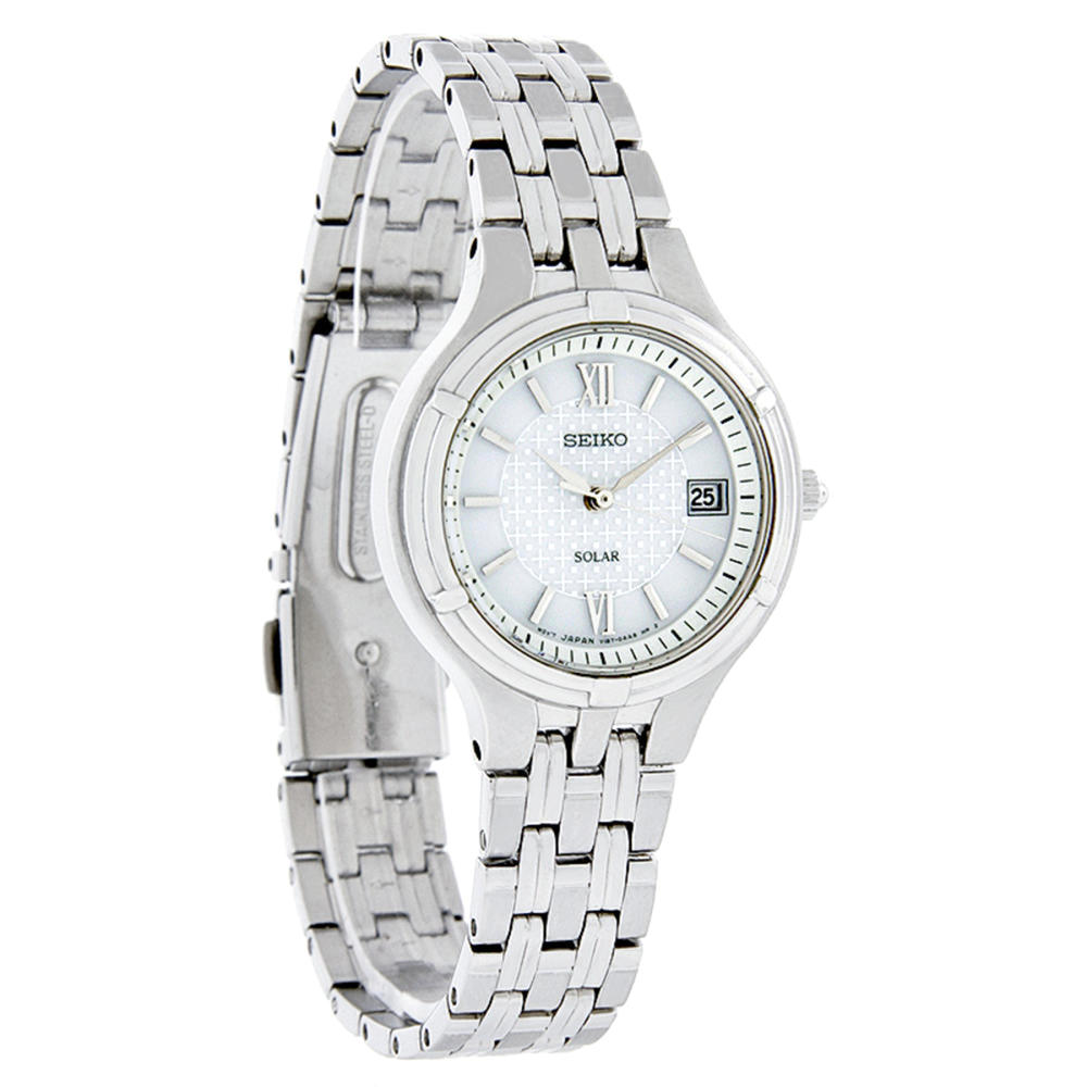 Seiko SUT015 Ladies Solar Stainless Steel Quartz Watch - White