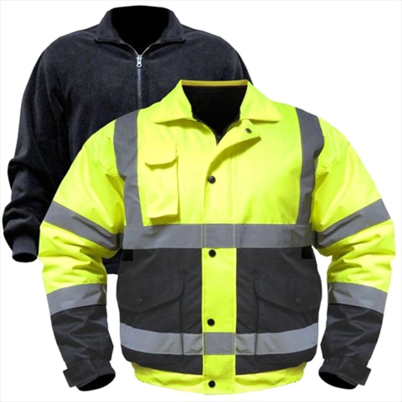 Utility Pro Wear High Visibility Bomber Jacket With Zip Outliner - Yellow