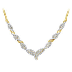 Diamond Princess Genuine 0.25 Ctw Natural Diamond Accent Infinity Necklace In 14K Yellow Gold Plated