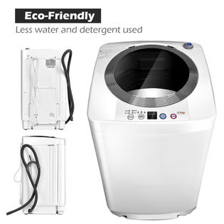 Full-Automatic Washing Machine 7.7 lbs. Washer, Spinner Germicidal UV Light Blue, White