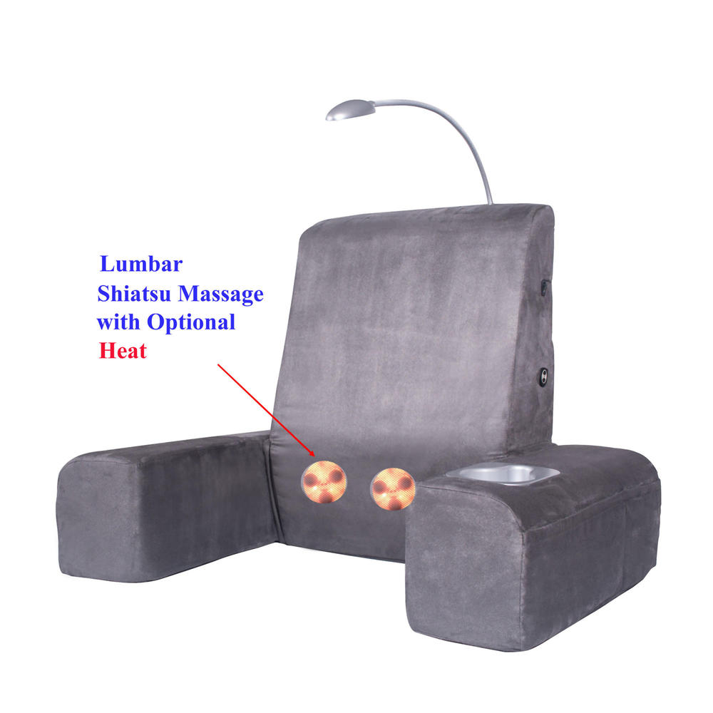 Carepeutic Backrest Bed Lounger with Heated Shiatsu Massage and Reading Light