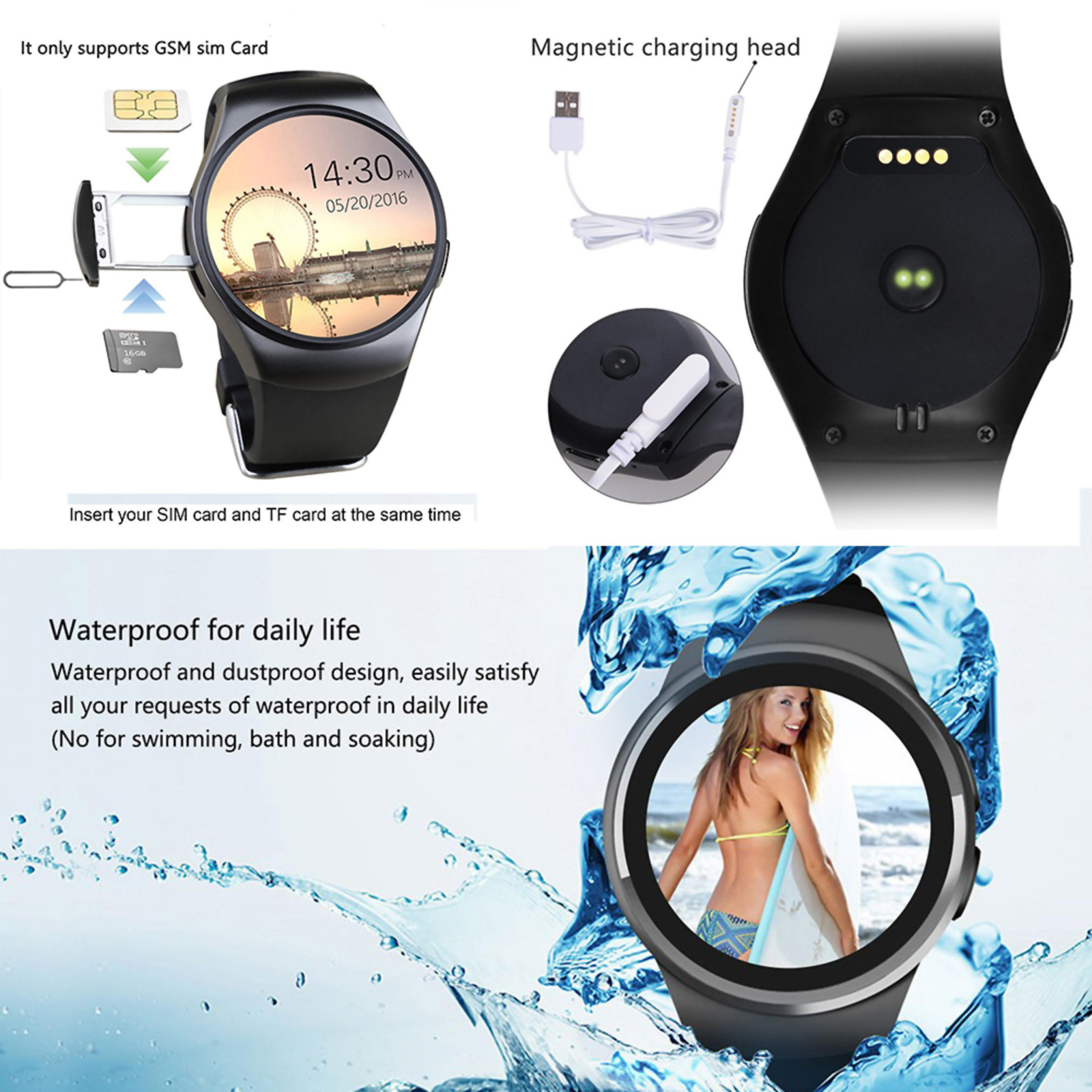 agptek bluetooth smart watch
