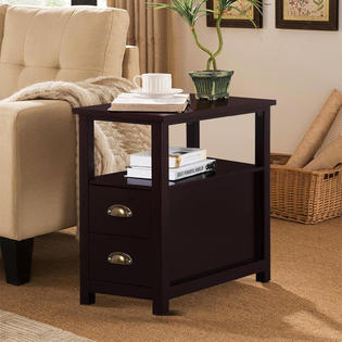 Yaheetech Chairside Table With 2 Drawers Sears Marketplace