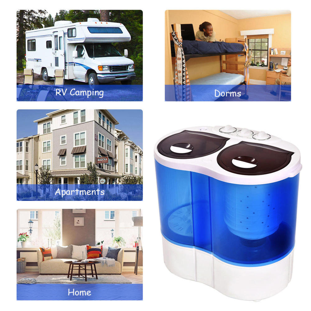 Costway EP22757 Portable Mini Washing Machine with Compact Twin Tub