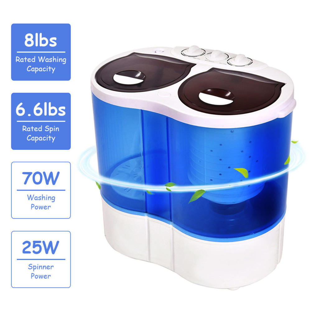 Costway EP22757 Portable Mini Washing Machine with Compact Twin Tub