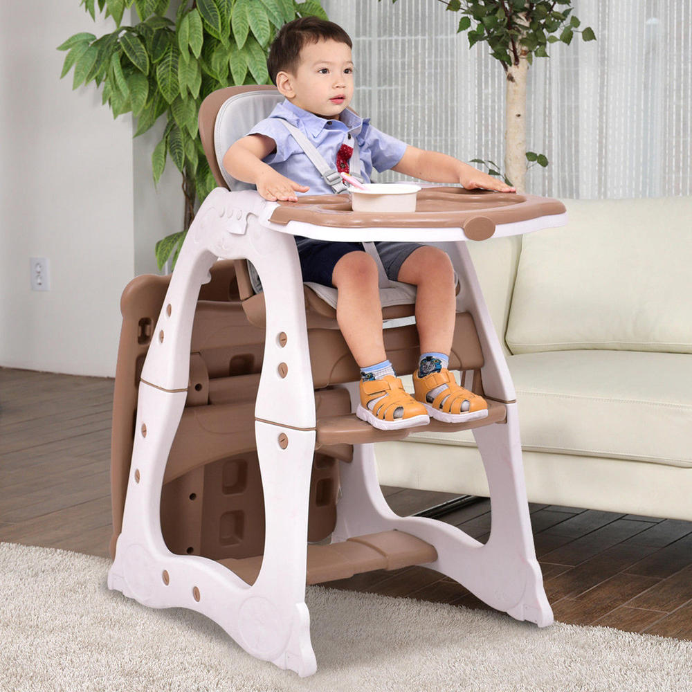 Costway BB4640 3In1 Convertible Play Table Seat Baby High Chair
