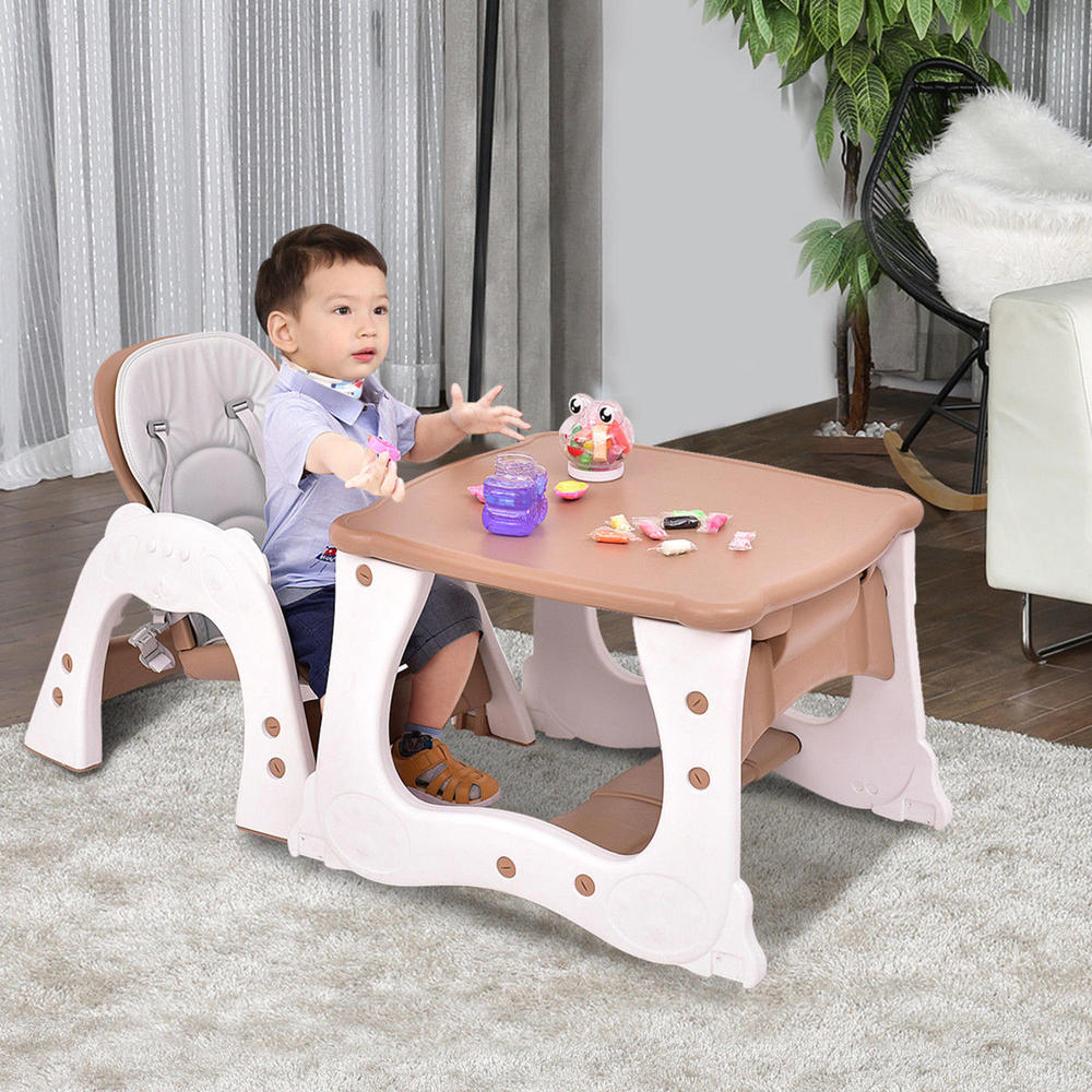 Costway BB4640 3In1 Convertible Play Table Seat Baby High Chair