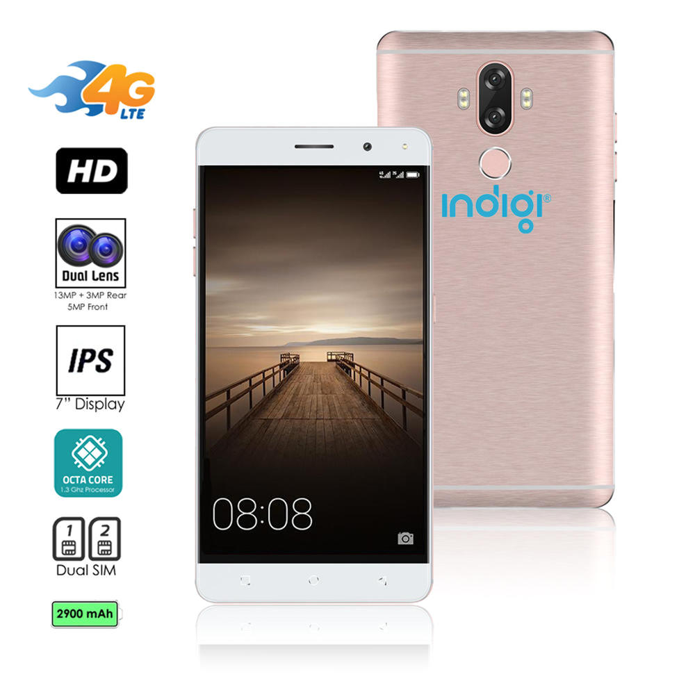 Indigi 2017 GSM 4G LTE Unlocked Android 7 Nougat 6" Smartphone - Rose Gold