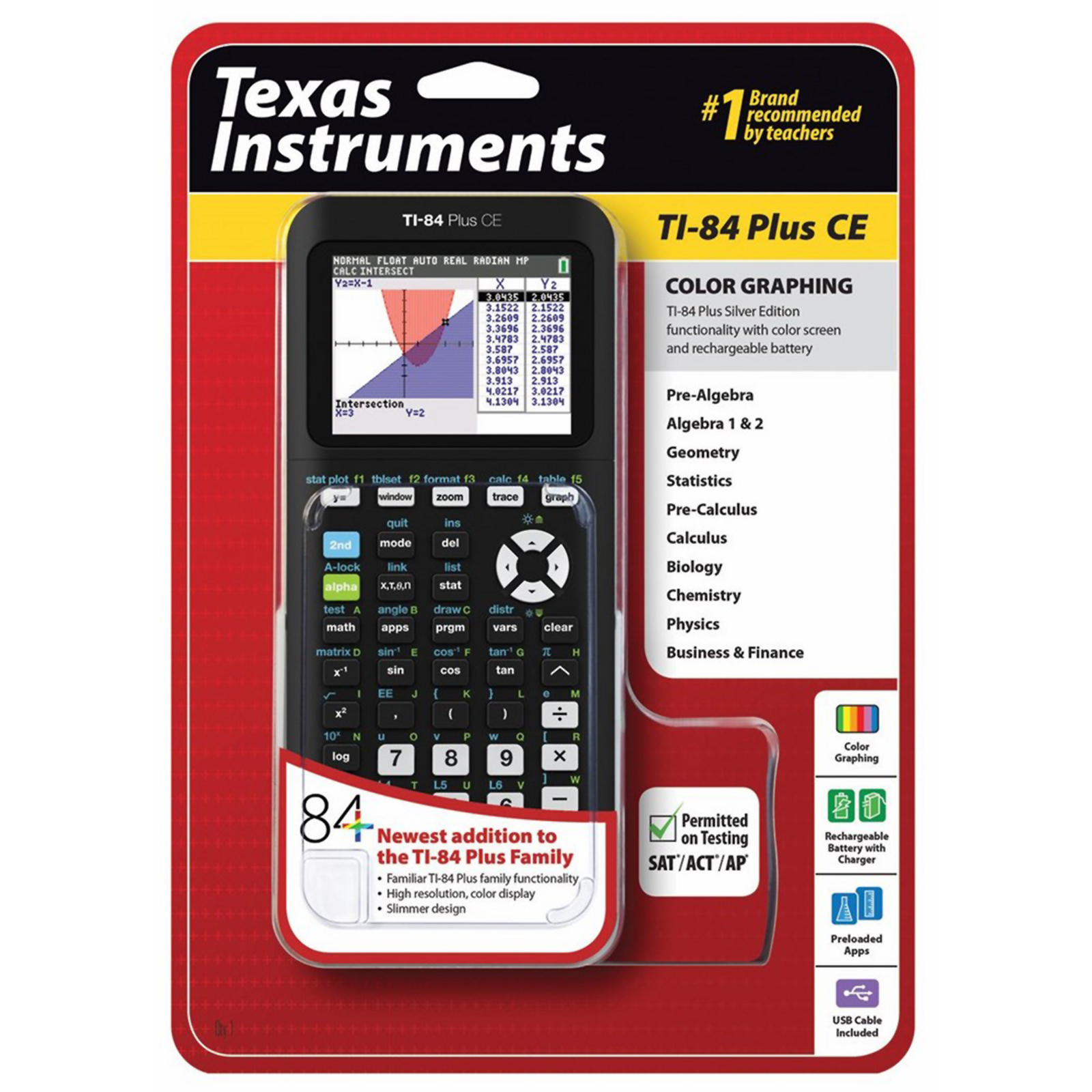 Texas Instruments ZIDTFYYWQA TI-84 Plus CE Graphing Calculator - Black