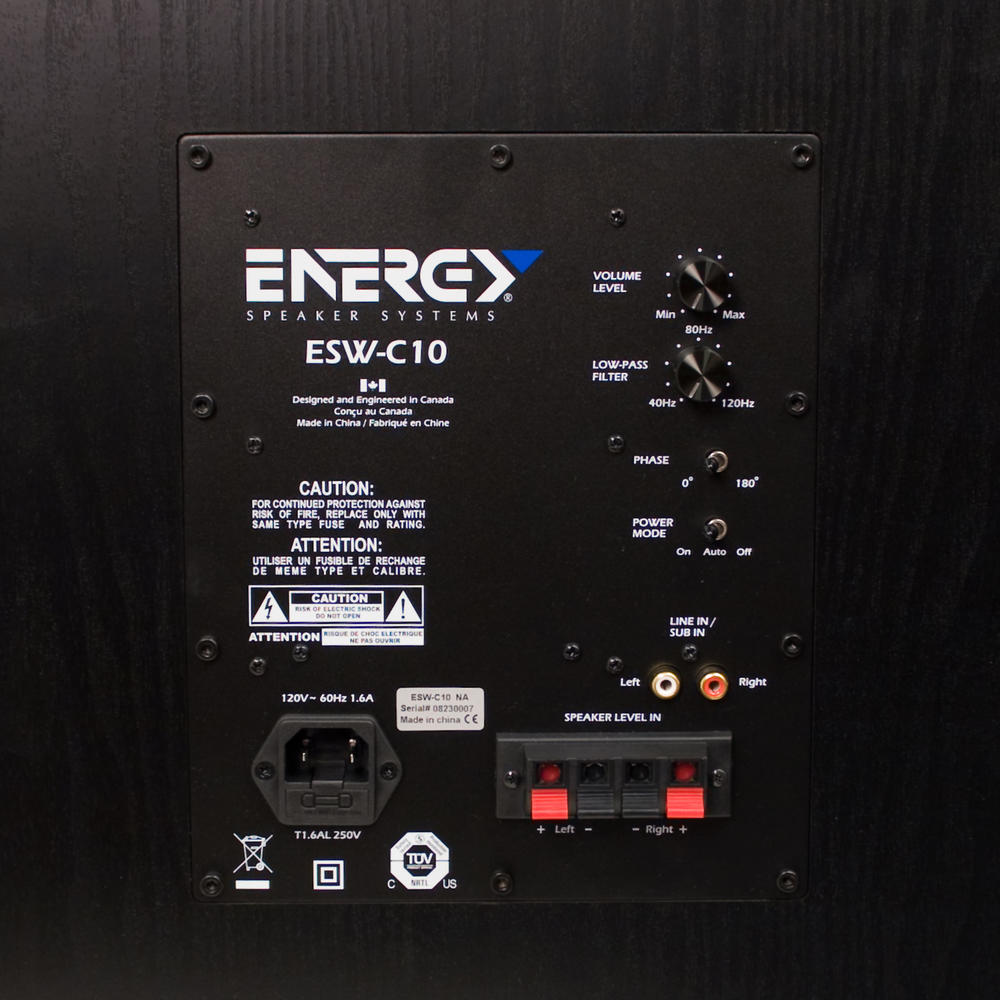 Energy FFRPS451318 ESW-C10 10" 400W Subwoofer - Black