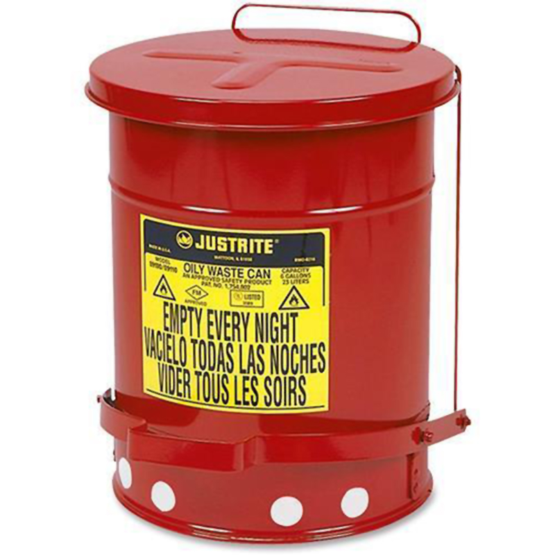 Justrite 400-09100 6gal Oily Waste Can