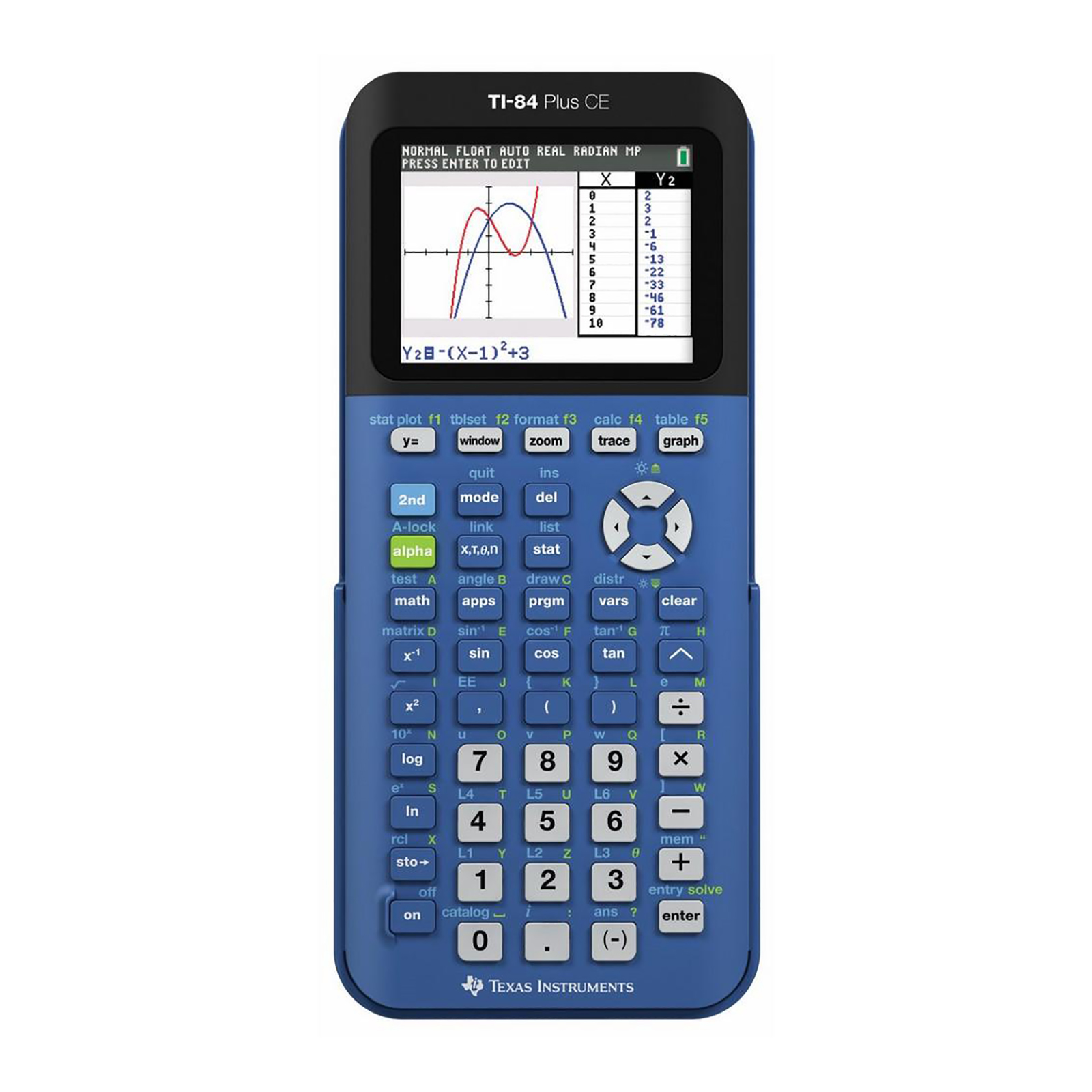Texas Instruments 84PLCE/TBL/1L1/V TI-84 Plus CE Graphing Calculator - Blueberry