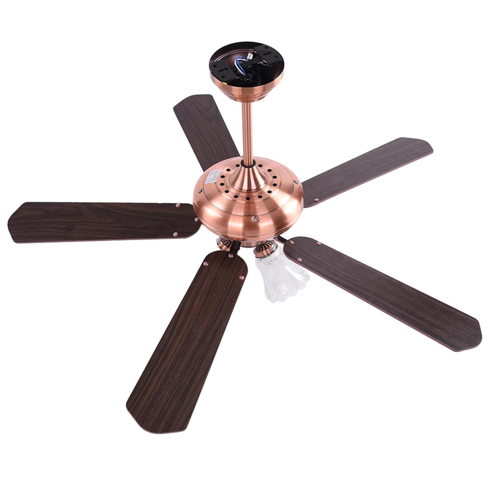 Yescom 11CFL001-48IN407-25 48" 5 Blades Ceiling Fan with Light Kit 3 Speeds - Antique Copper