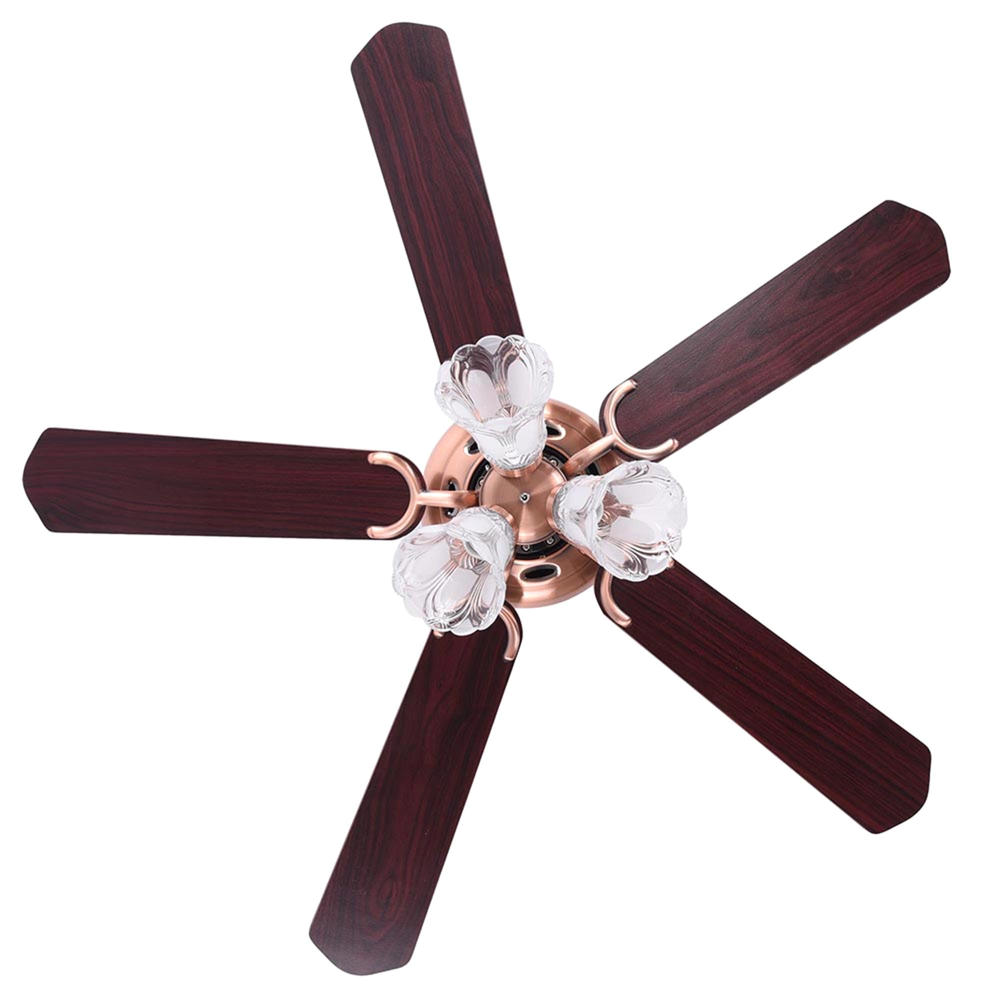 Yescom 11CFL001-48IN407-25 48" 5 Blades Ceiling Fan with Light Kit 3 Speeds - Antique Copper