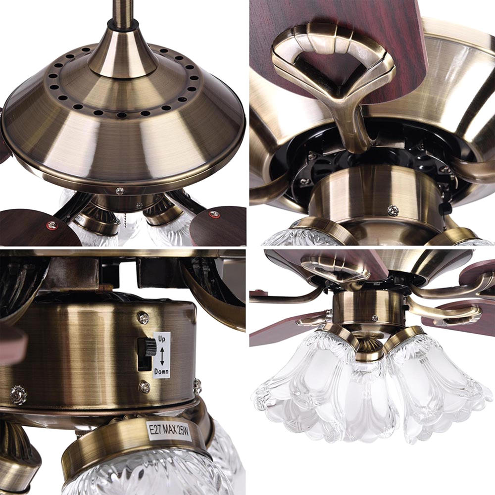 Hampton Bay 11CFL002-52IN503-25 52" 5 Blades Reversible Ceiling Fan with Light Kit - Antique Bronze