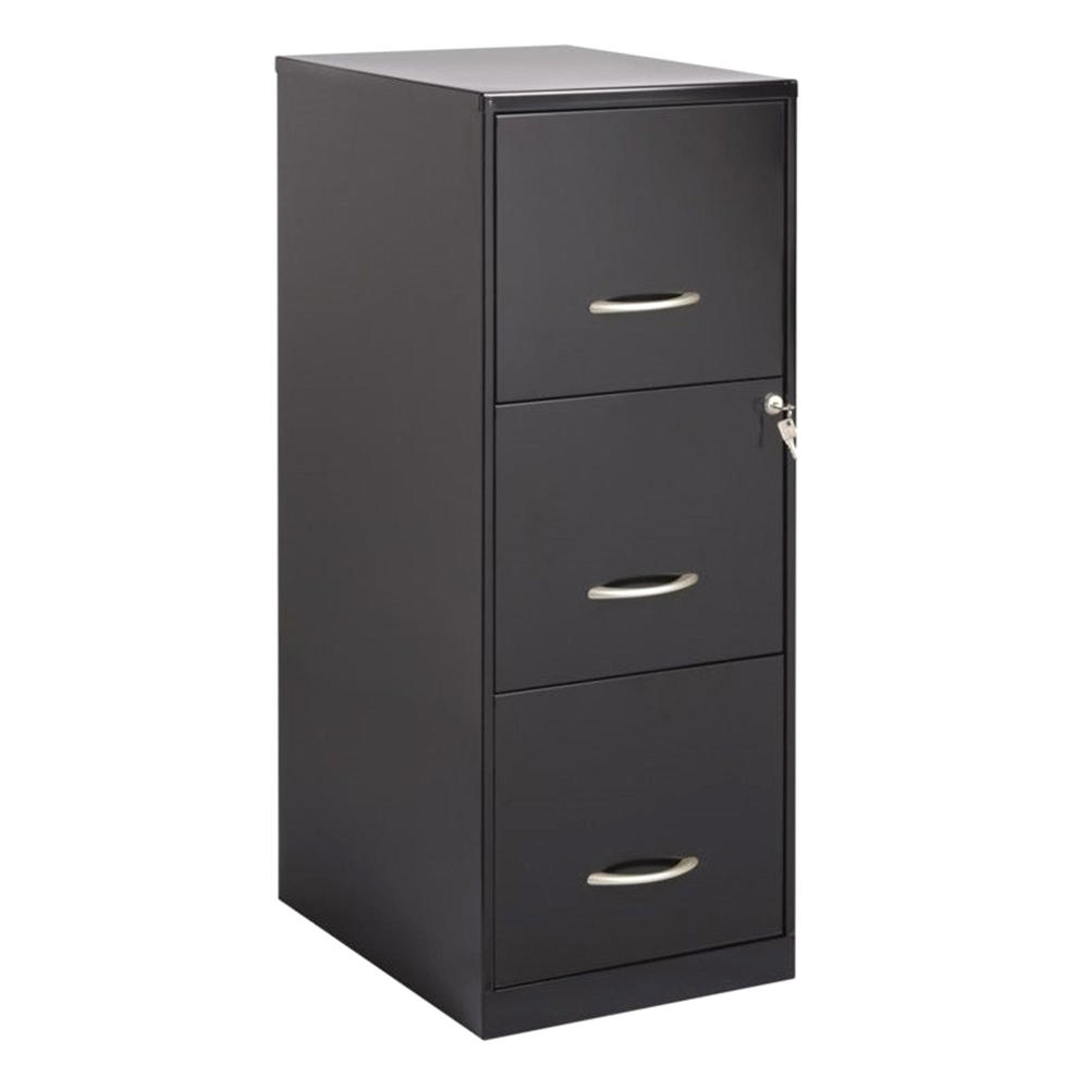 Lorell SOHO 18" 3Drawer Vertical Filing Black