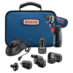 Bosch 2000028 0.25 in. Keyless 1300 RPM Flexiclick 12V Cordless 5 in 1 Drill & Driver Kit