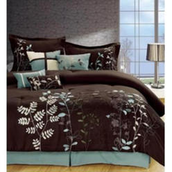 Brown And Aqua King Comforter