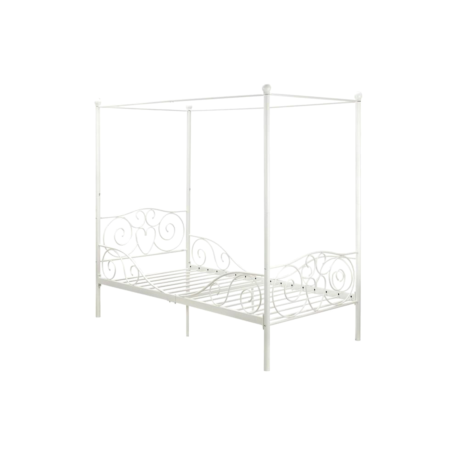 Dorel 41.5" Canopy Metal Twin Bed - White