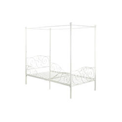 Dorel DHP Canopy Bed with Sturdy Bed Frame, Metal, Twin Size - White