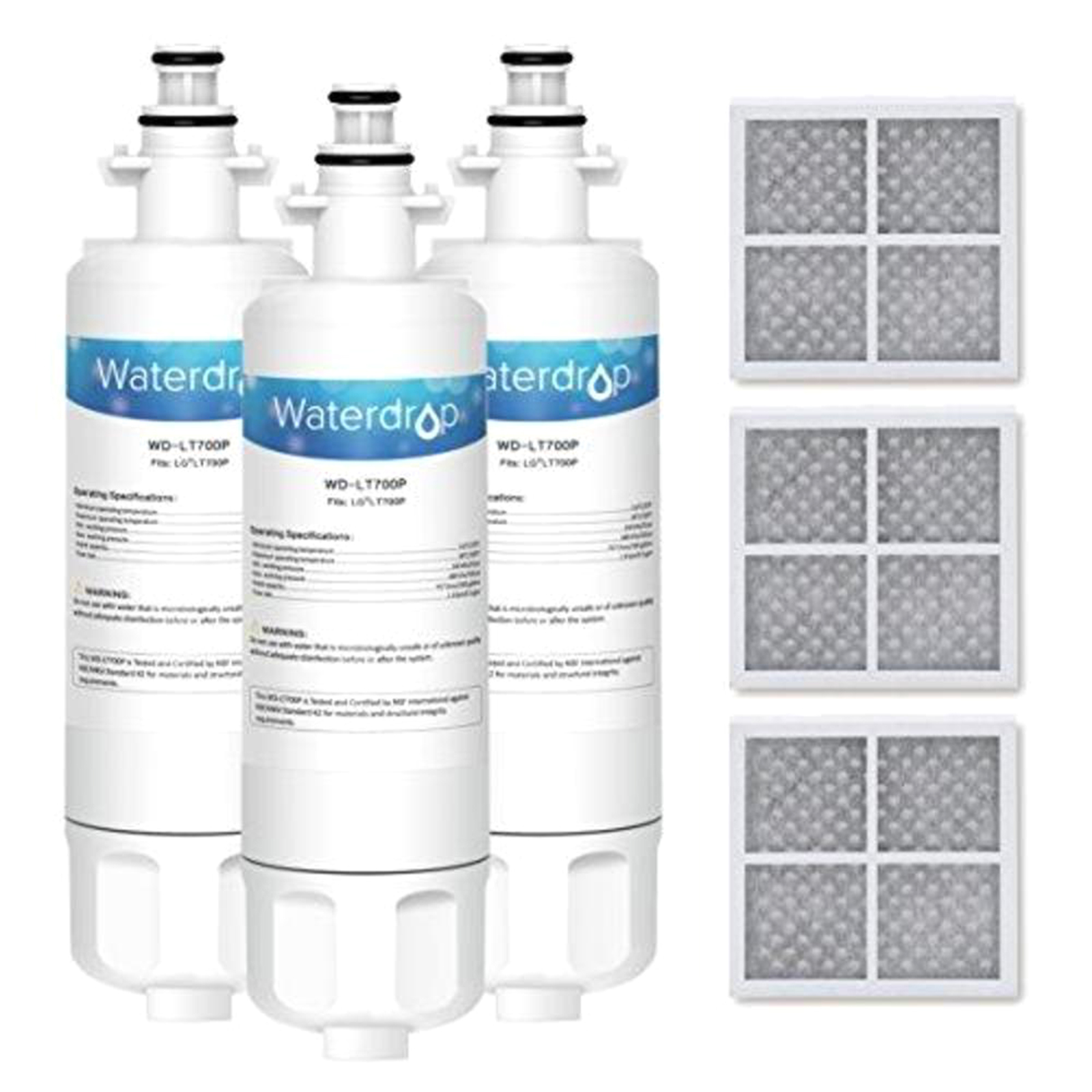 Waterdrop WD-LT700PF-3  Set of 3 Refrigerator Water Filter Replacement