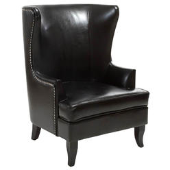Best Selling Home Christopher Knight Home Canterbury High Back Wing Chair, Black